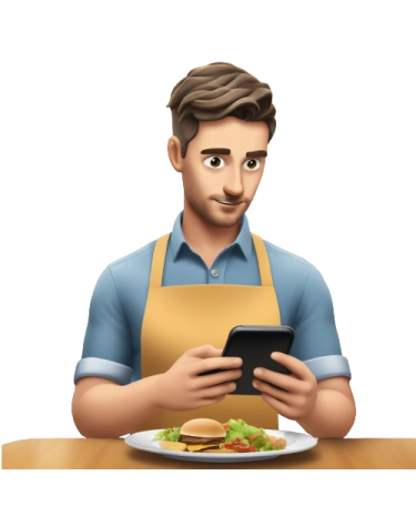 Ejemplo dispositivo IotTable junto software app para poder gestionar el restaurante , cafeteria o bar aplicando la tecnología para ahorrar costes.